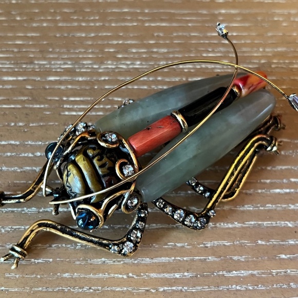 IRADJ MOINI Vintage Large Beetle Bug Insect Brooch Pin Costume Designer Jewelry - Picture 9 of 11